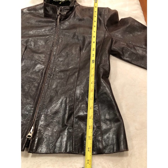 Sold-Jade Leather Wear Brown Leather Zip Front Jacket, Size XL - Picture 14 of 14